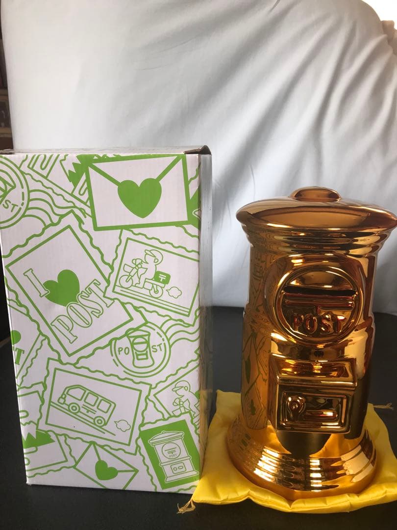 貯金箱　郵便ポスト　ゴールド　金色　非売品　郵便局