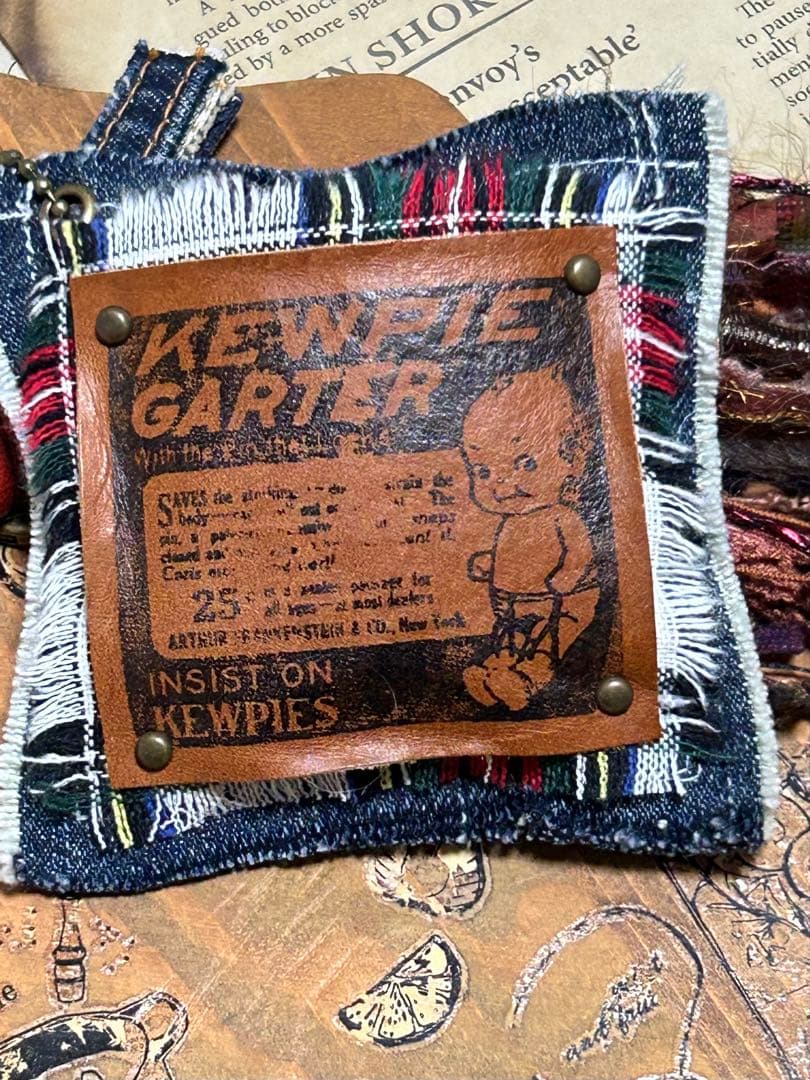 リメイクデニムでかクッションバッグチャーム　No.554