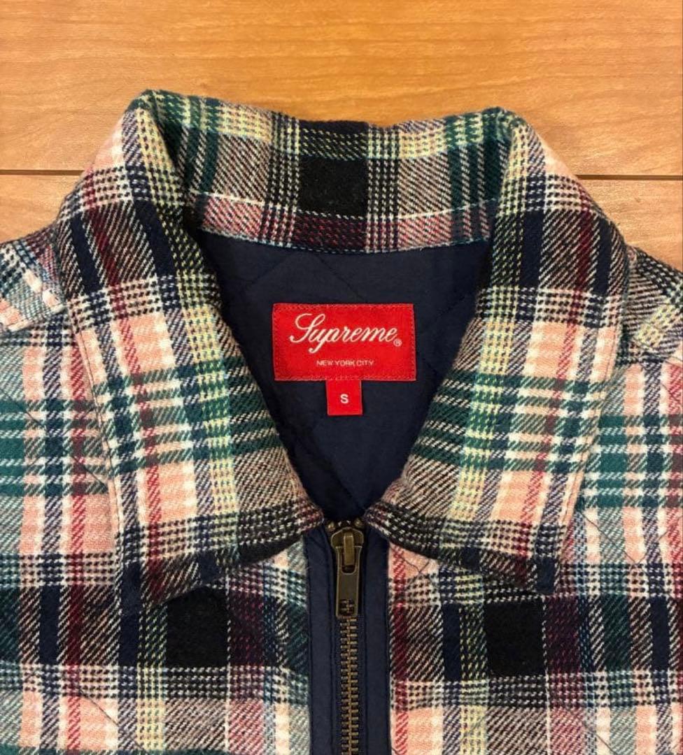 ジャケット・アウター SUPREME Quilted plaid zip up shirt 19AW