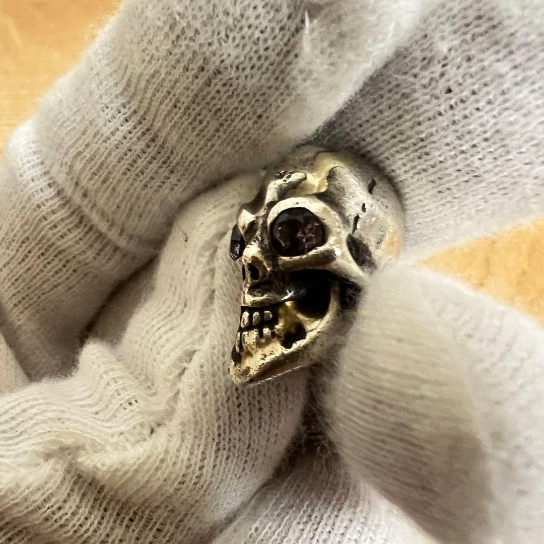 美品 ビルウォールレザー ストーンアイ ゴールドサダー スカルビーズ 2個セット