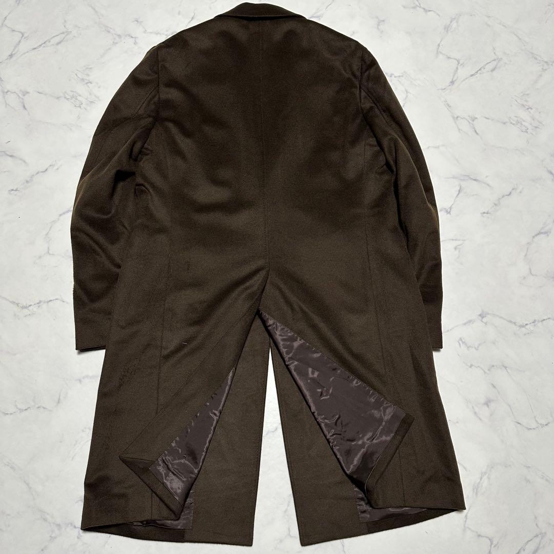 未使用級美品　エディフィス　カシミヤ混チェスターコート　茶色　スーパー140's