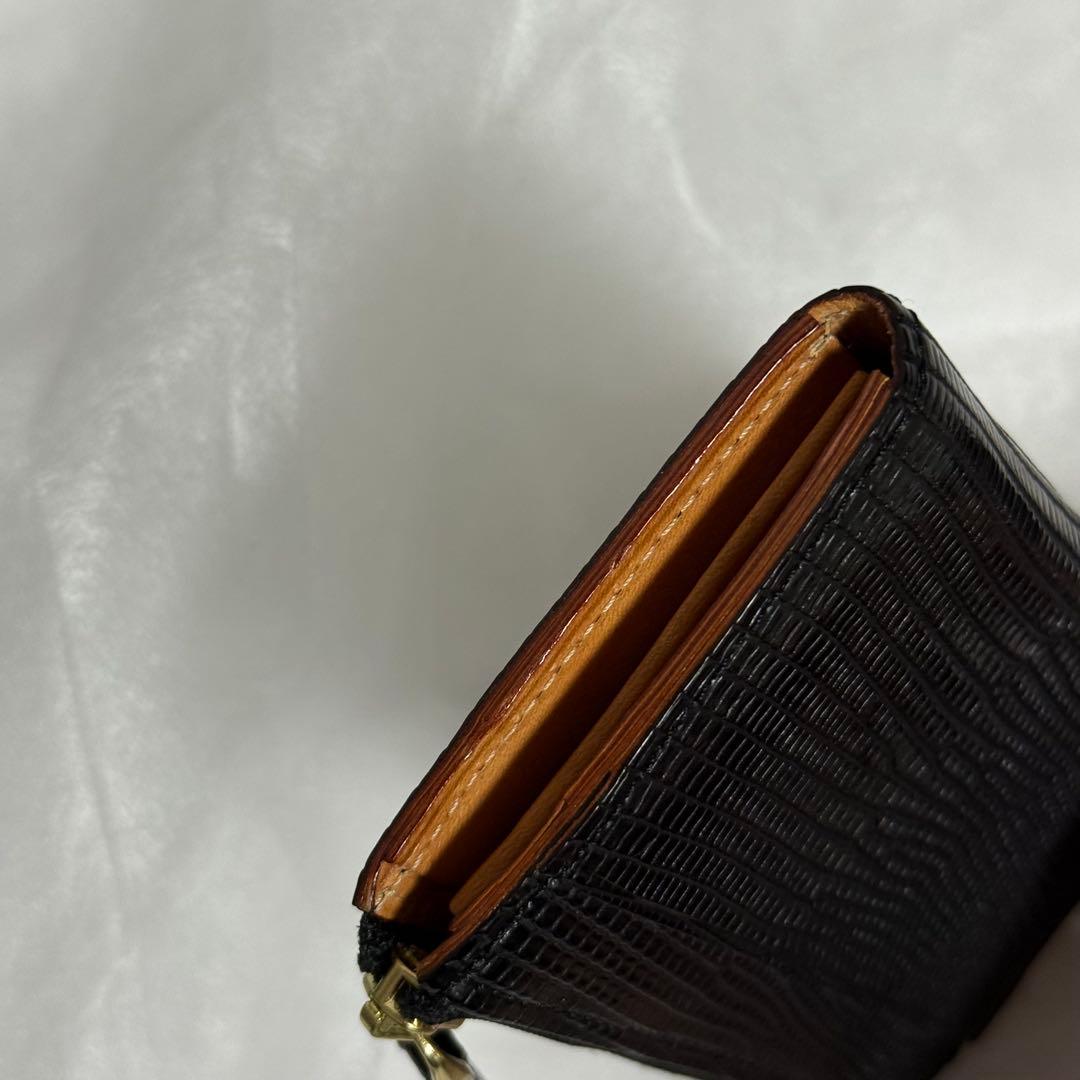 ⭐️未使用級⭐️ガンゾ　リザード　マネークリップ　小銭入れ　ブラック　レザー　セット