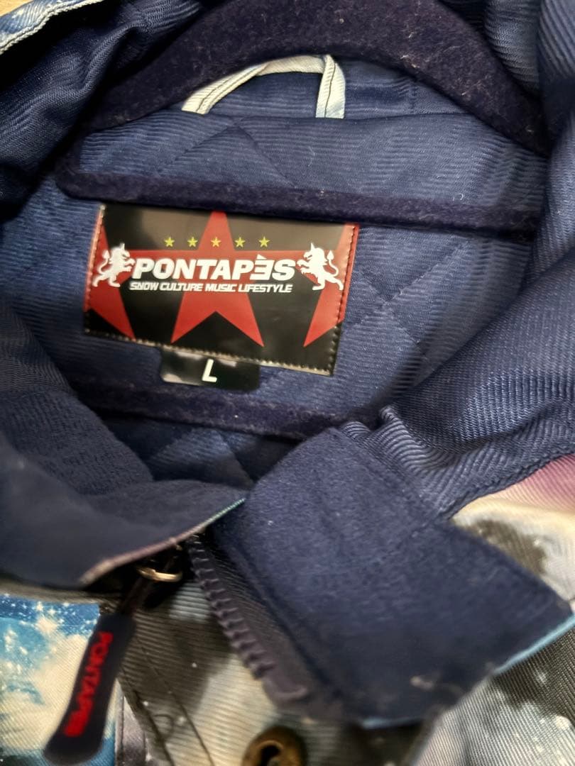 美品　PONTAPESポンタペス　スノボ　上下セット　ジャケットパンツ　宇宙柄L