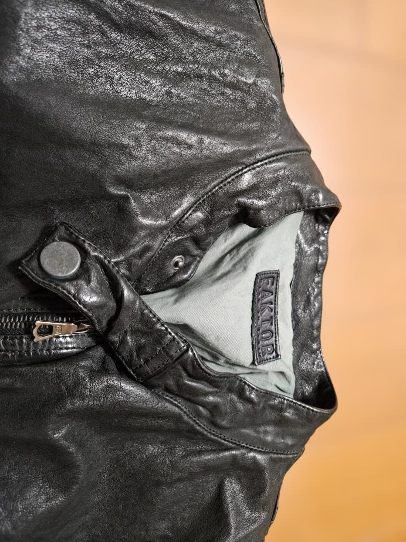 FAKTOR　800ブラック レザージャケットsizeL