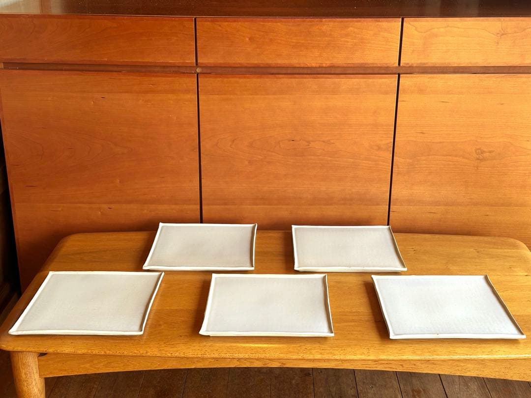 大皿　丸皿　角皿　長方皿　15枚セット！　淡いベージュ　同一トーン　唐津焼　作家