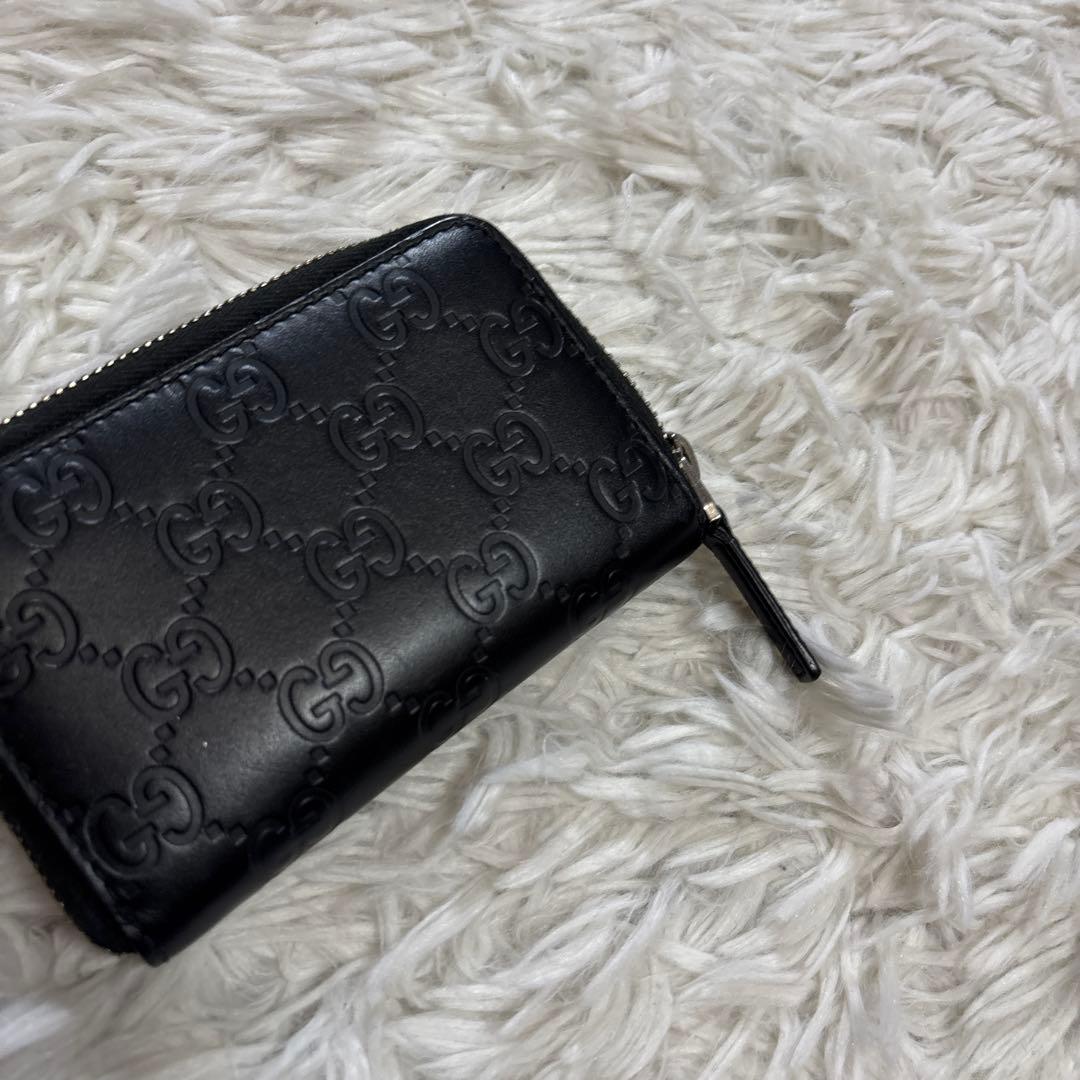 極美品　GUCCI グッチシマ　黒 レザー ケース　カードケース