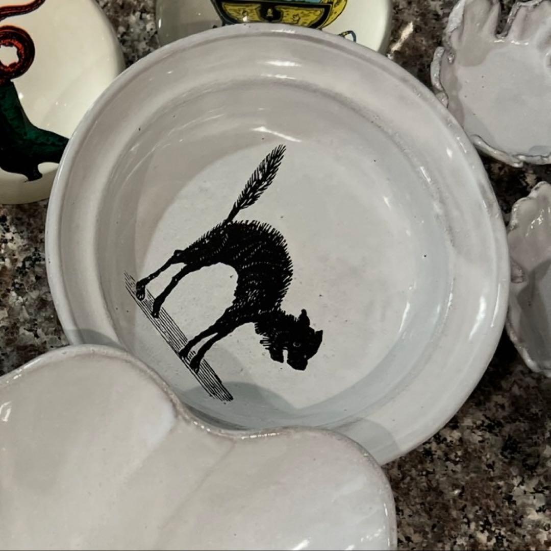 Astier de Villatte ジョンデリアン　猫のイラスト皿