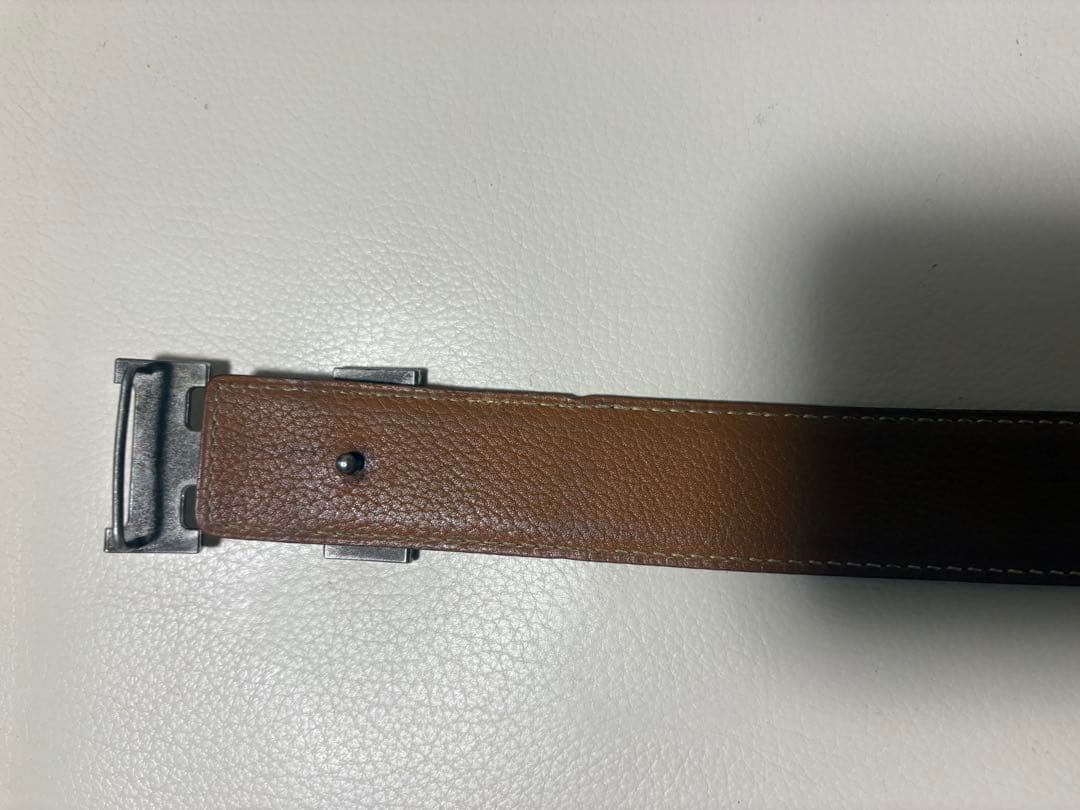 エルメス　レザーリバーシブルベルト　コンスタンス　黒/茶　中古　サイズ95