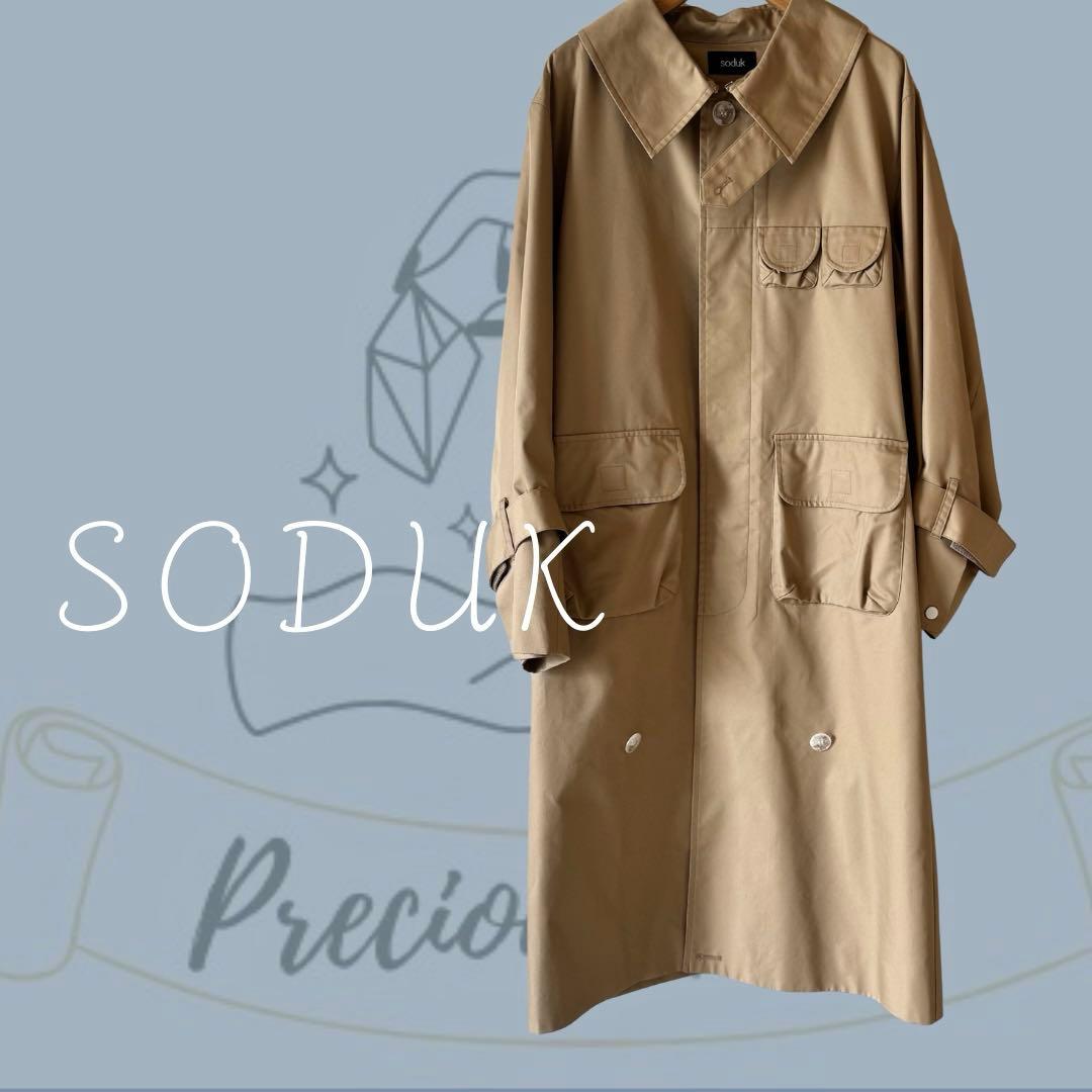 新品未使用⭐ soduk スドーク☆ メニ―ポケットトレンチ コート F