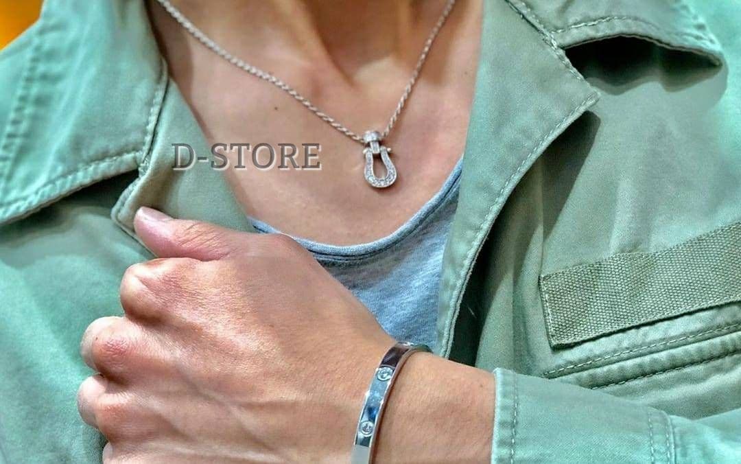 D-STORE ホースシューネックレス シルバー925 CZダイヤモンド 馬蹄型