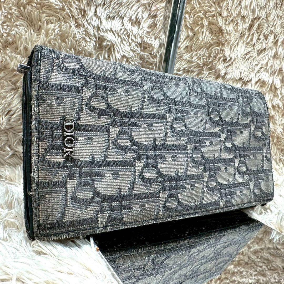 DIOR 長財布 トロッター オブリーク 二つ折り グレー