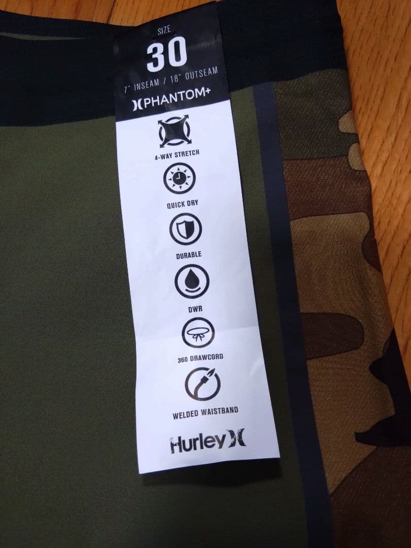 Hurley　ハーレー　PHANTOM＋　サーフパンツ　水着　サイズ30 迷彩