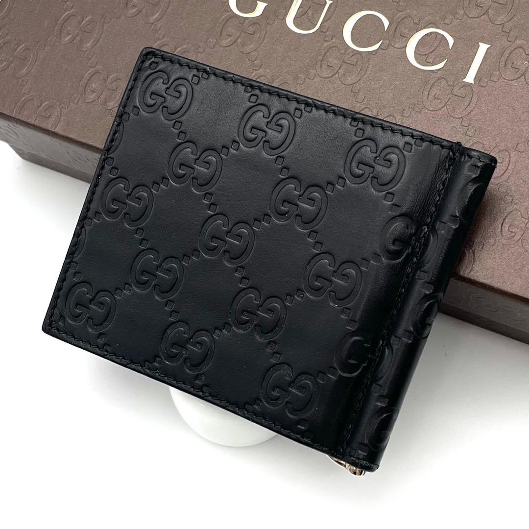 【たってん 様】GUCCI グッチ　シマ　マネークリップ　レザー　170580