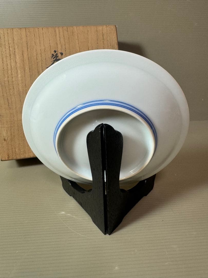 2876 十三代今泉今右衛門 錦萬年青絵皿 16cm 未使用