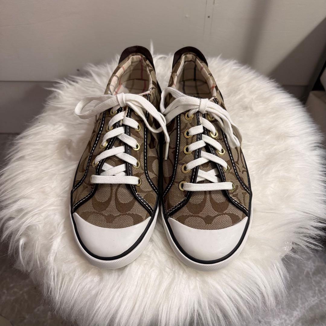 極美品⭐︎COACH シグネチャー レザー切替 スニーカーUS9