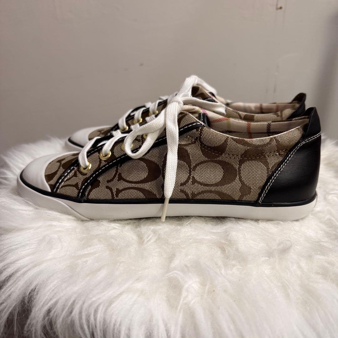 極美品⭐︎COACH シグネチャー レザー切替 スニーカーUS9