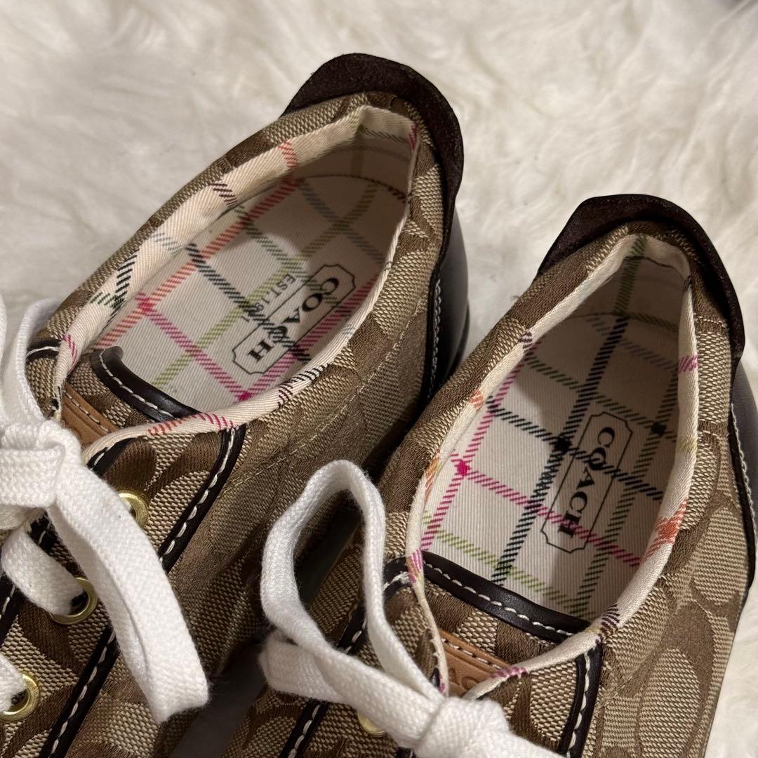 極美品⭐︎COACH シグネチャー レザー切替 スニーカーUS9