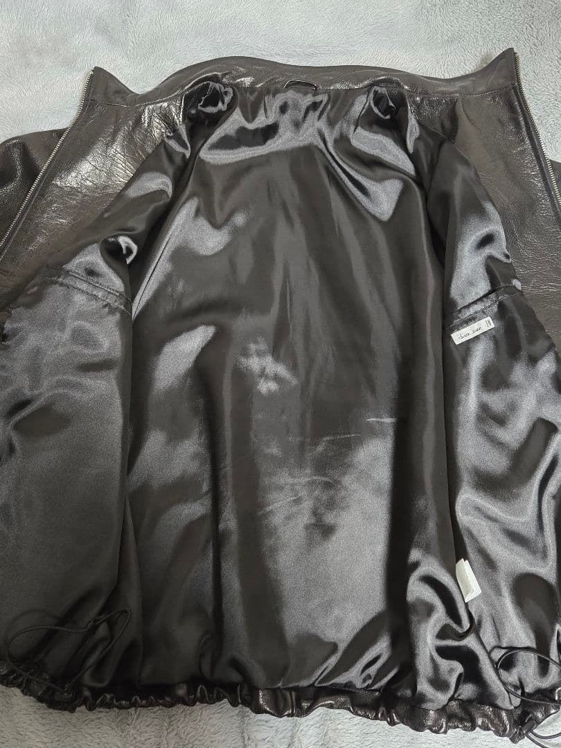 SSZ レザージャケット L 牛革 ダブルジップ ブラック 美品