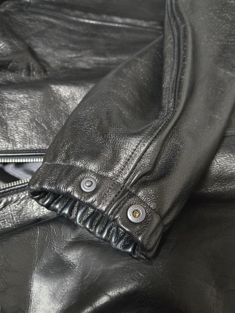 SSZ レザージャケット L 牛革 ダブルジップ ブラック 美品