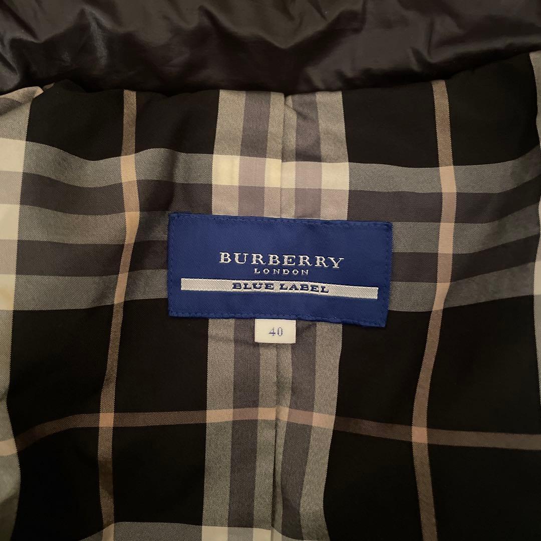 【ミンティー】BURBERRY ブラックダウンジャケット フード付き
