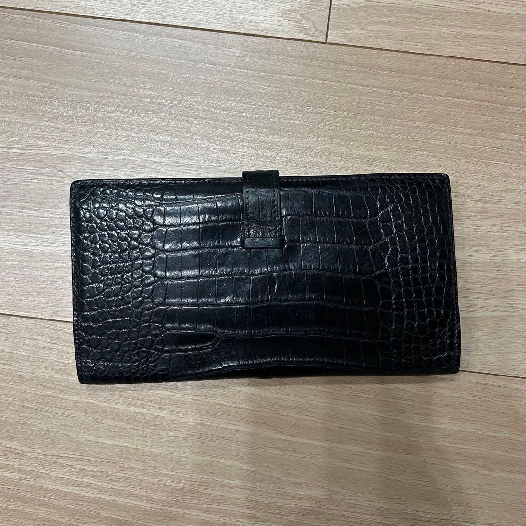 HERMES ベアン クロコダイル アリゲーター 長財布