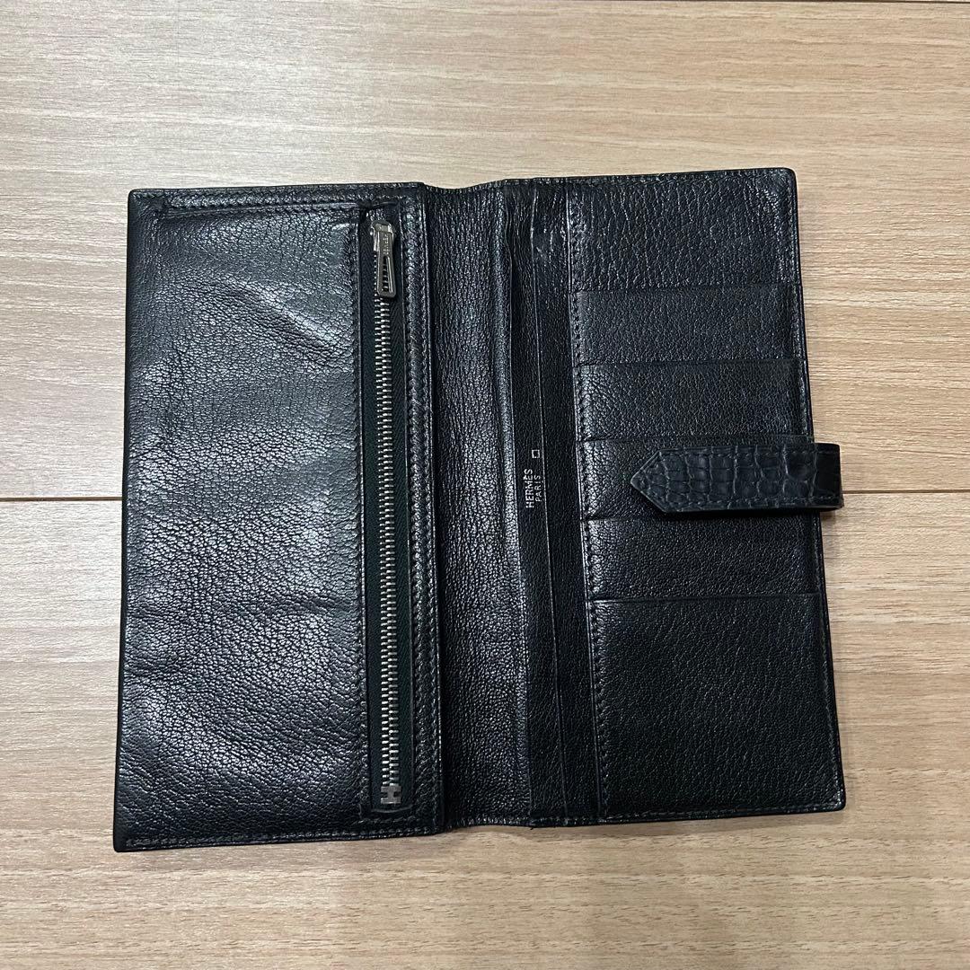 HERMES ベアン クロコダイル アリゲーター 長財布