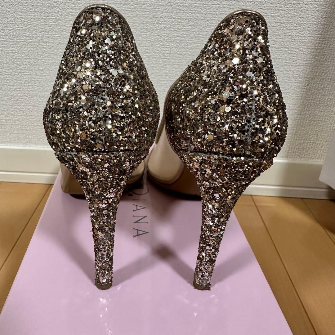 【美品・箱付】Diana ダイアナ グリッター ハイヒール