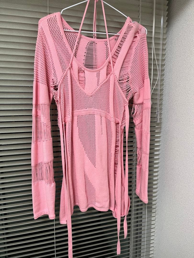 メゾンスペシャルRandomMeshKnitTops (pink)