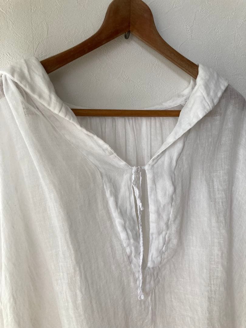 nest Robe リネンガーゼレース紐ブラウス　白