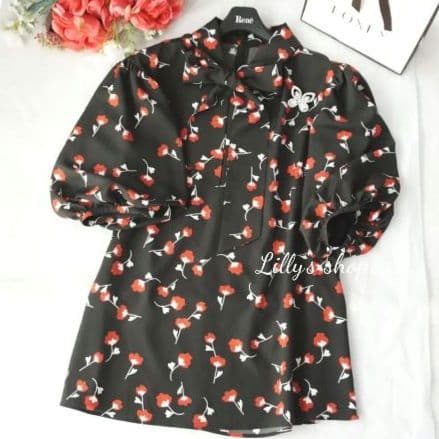 極美品♡ルネ♡フラワープリントブラウス