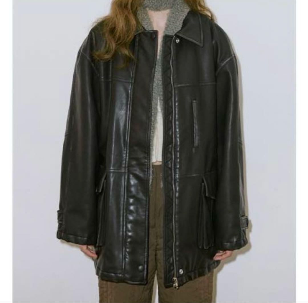 ジャケット・アウター SINOON Washing Leather Harf Jacket