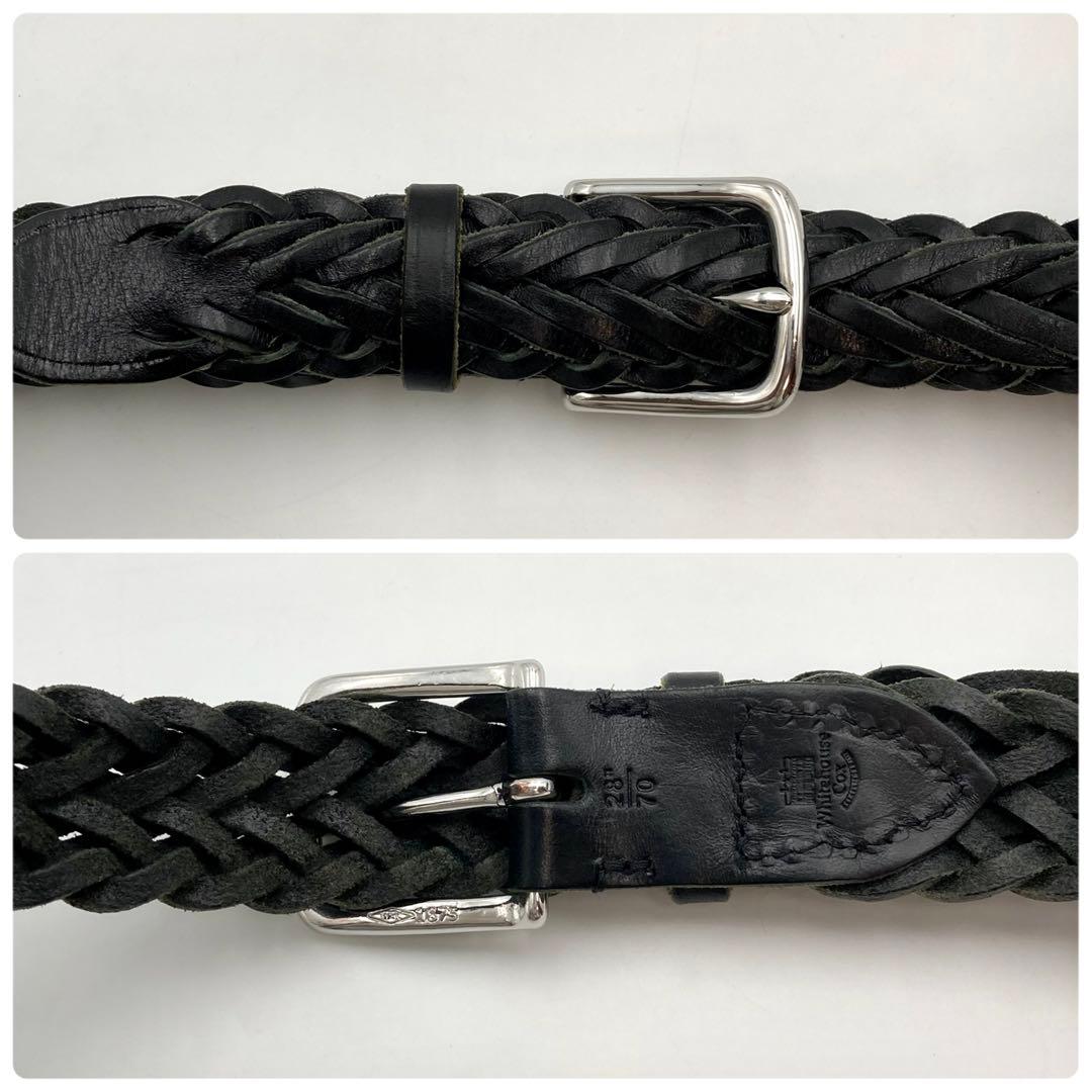 極美品✨ ホワイトハウスコックス メッシュベルト 黒 レザー 28/70 人気