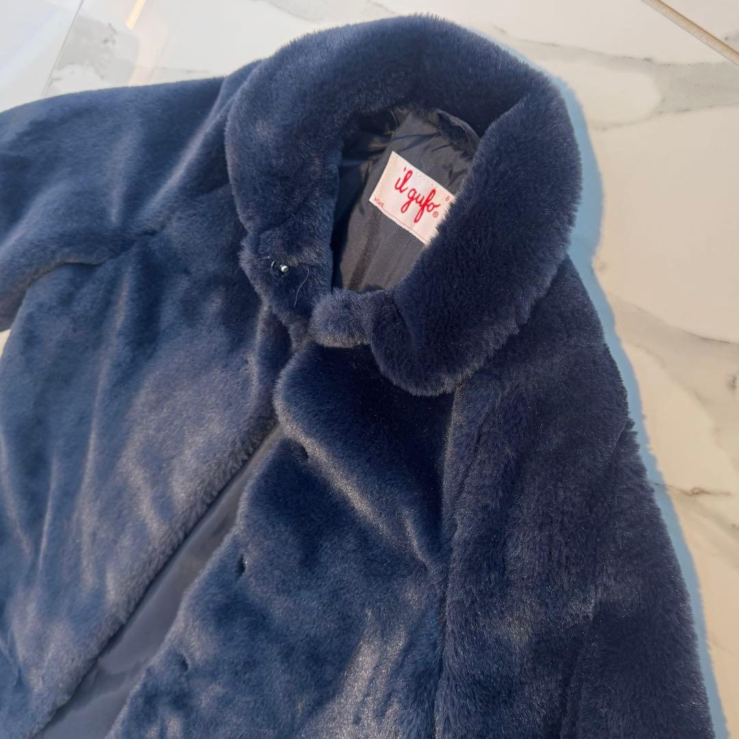 美品　ilgufo 紺　キッズダウン　イルグッフォ　キッズコート　サイズ8