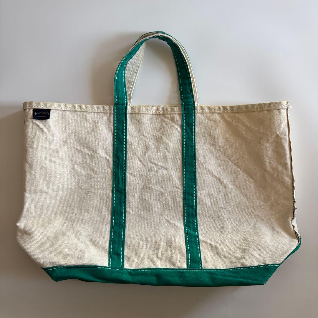 80s LANDS‘ END ランズエンド トートバッグ ラージ グリーン
