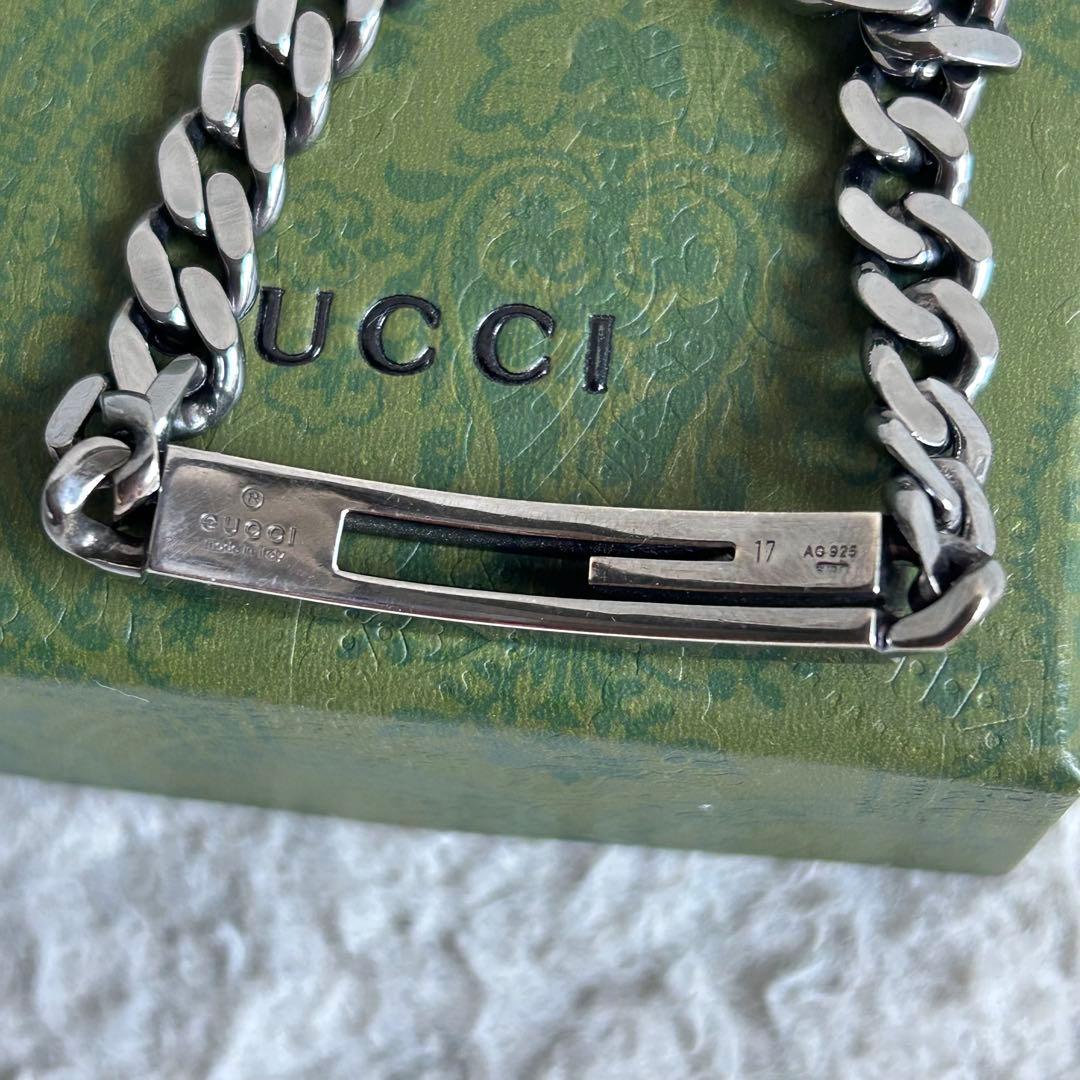 美品✨GUCCI グッチ チェーンブレスレット 喜平 Gロゴプレート SV925
