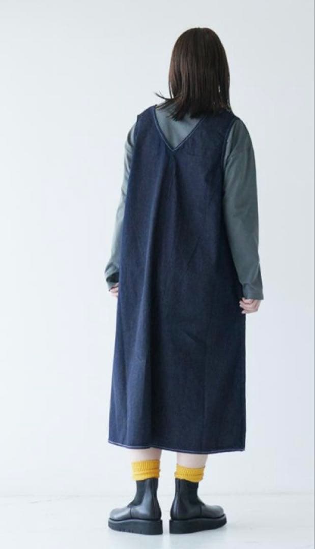 新品下げ札付き！NARU 80zムラデニムジャンパースカート