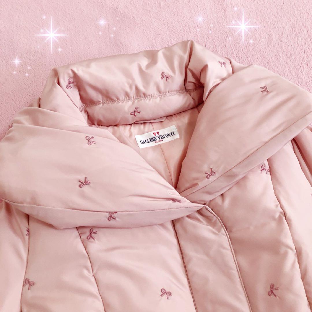 ☆GALLERY VISCONTI☆リボン刺繍☆ボリュームネックダウンコート☆