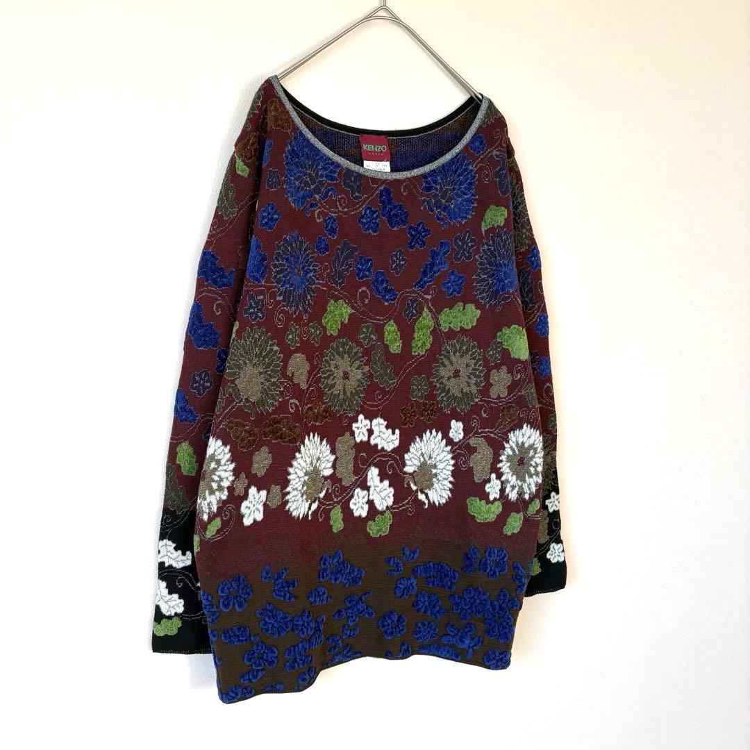KENZO ケンゾー ニット セーター 花柄 刺繍 ベネカ期 イタリア製