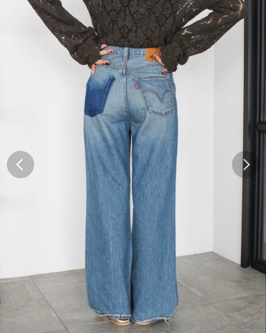 Ungrid Levi's別注RIBCAGE ＷIDE LEGデニム26インチ