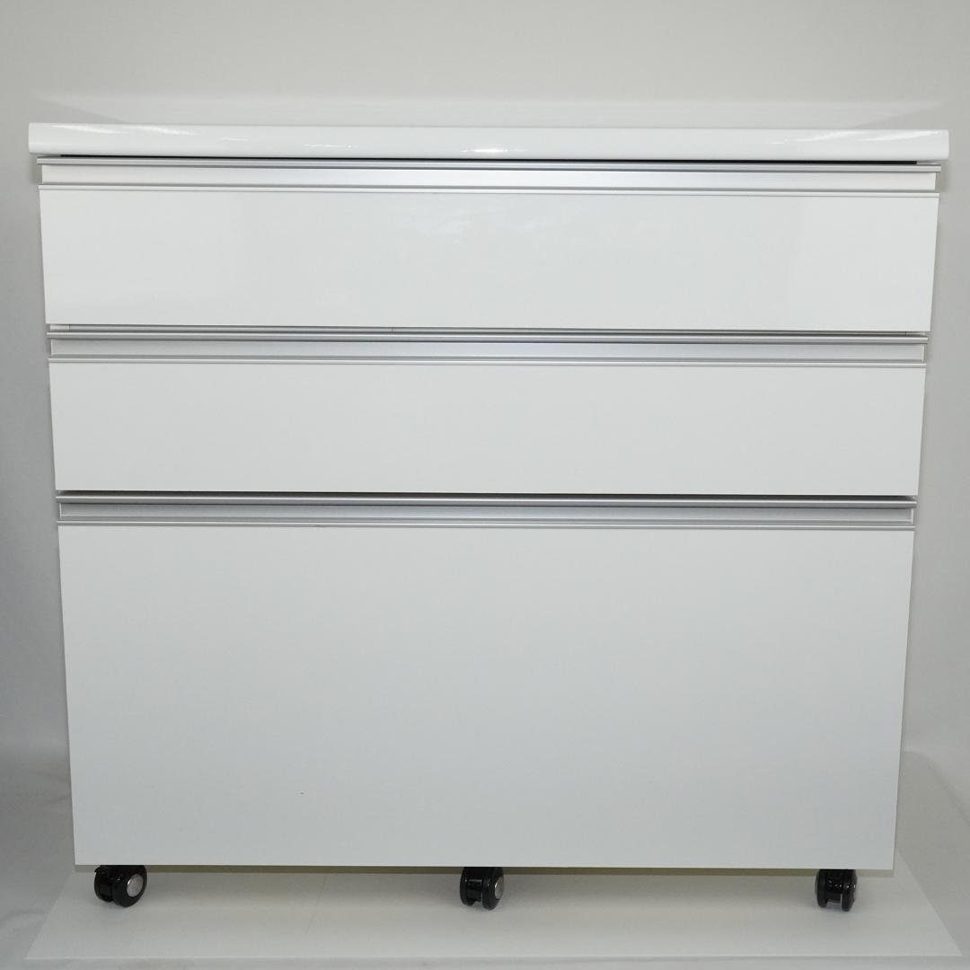 キャスター付き　チェスト 3段　ホワイト　タンス　キッチンカウンター