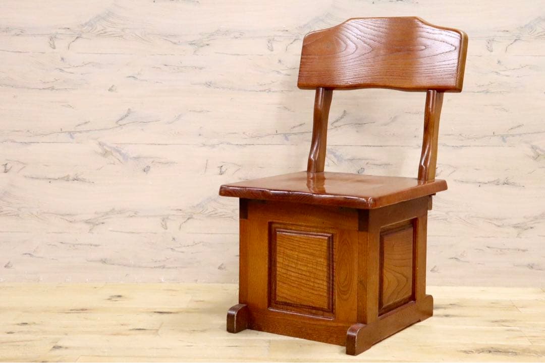 GMHS347B○石橋武士作 伝統木芸士 1人掛けベンチ ダイニングチェア 収