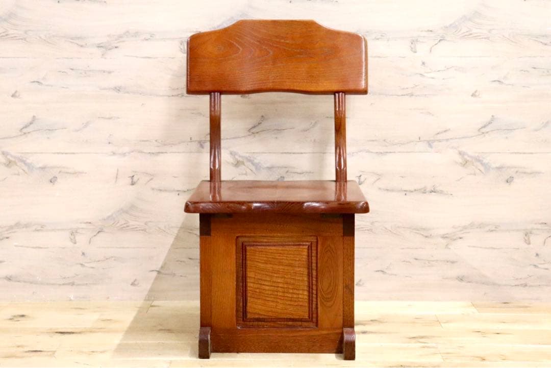 GMHS347B○石橋武士作 伝統木芸士 1人掛けベンチ ダイニングチェア 収