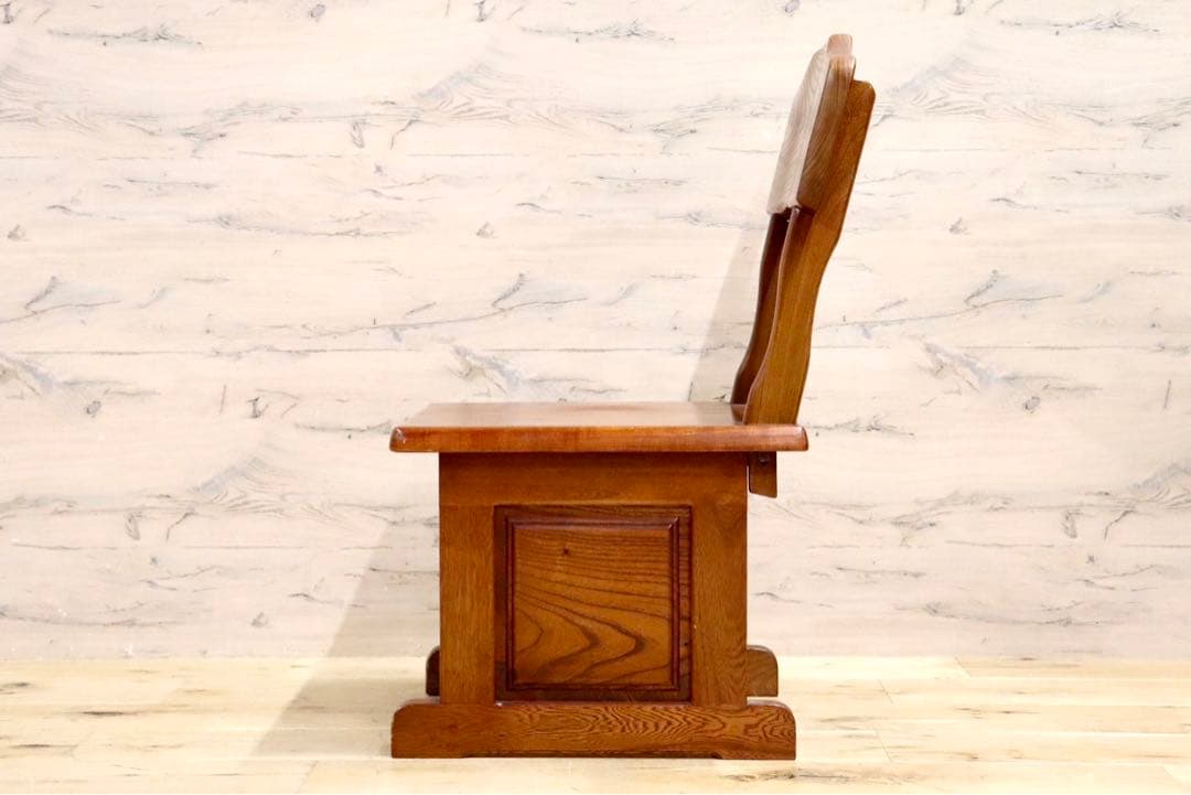 GMHS347B○石橋武士作 伝統木芸士 1人掛けベンチ ダイニングチェア 収