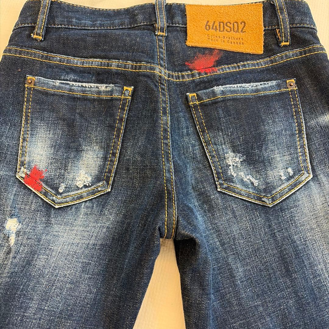 売約済　ディースク　ダメージ加工 スキニーデニム ダークブルー