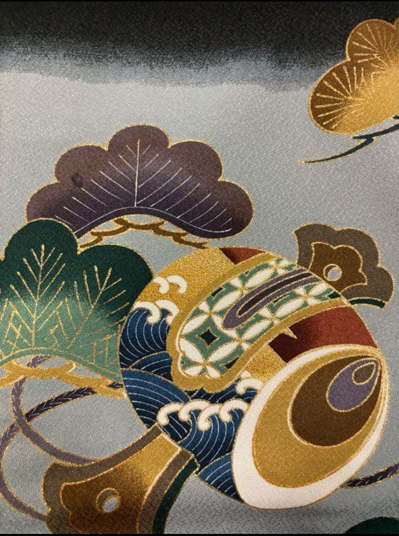 SALE　七五三　5歳男の子袴セット　黒系　キラキラ家紋　鷹　打ち出の小槌　新品