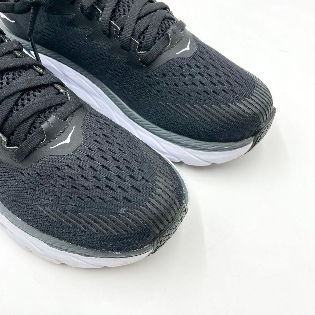 ホカオネオネ スニーカー W CLIFTON7 24.5 黒白 Y1463