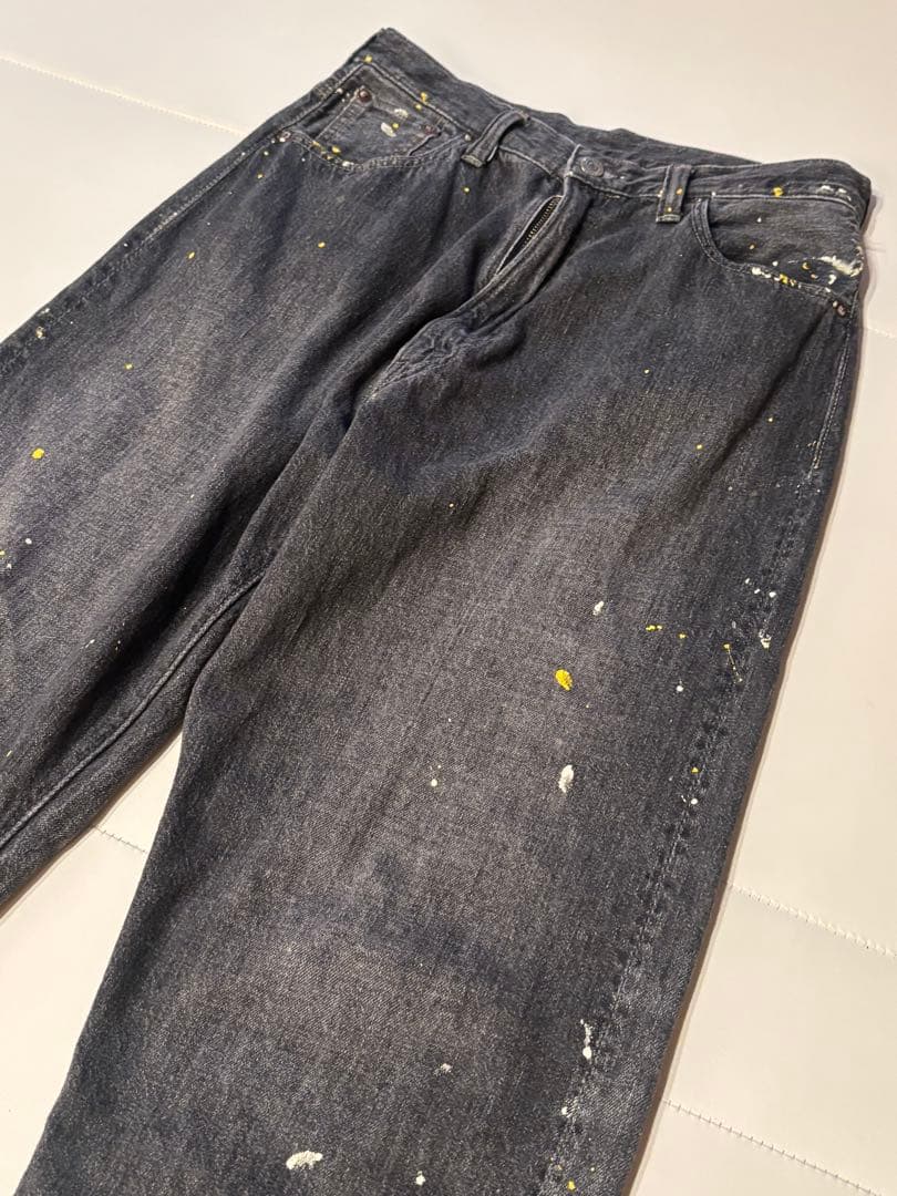 orSlow BEAMS BOY Black Monroe pants ペイント