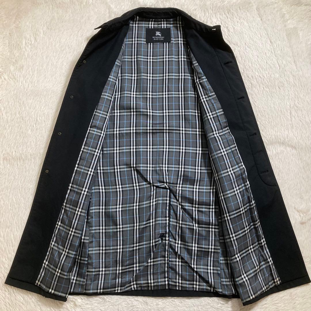 BURBERRY バーバリー ステンカラーコート ロング ノバチェック ブラック