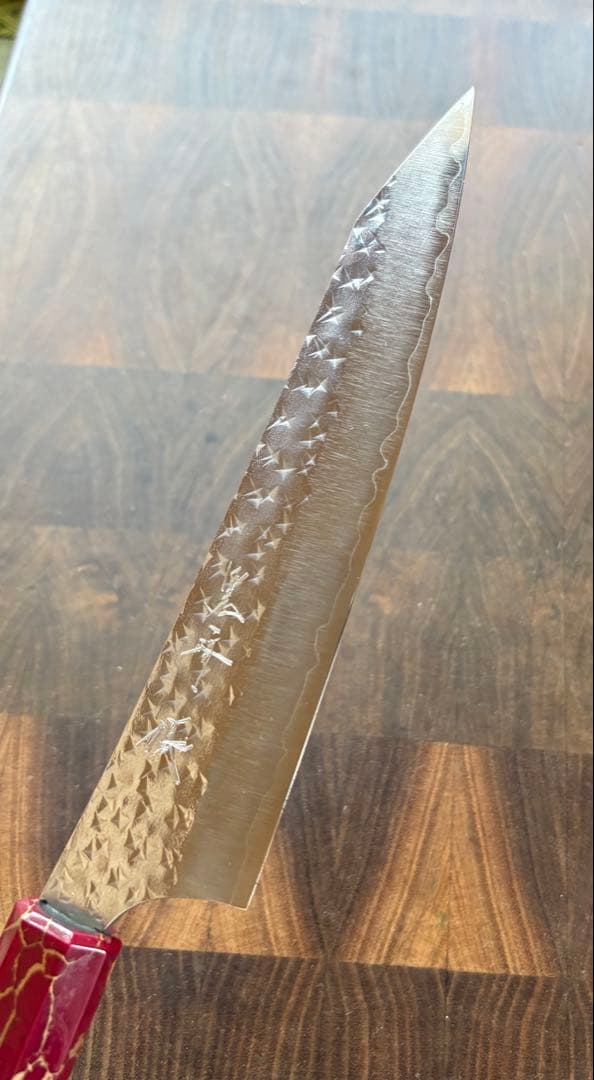 黒崎優　閃光　鋭　切付　ペティナイフ 150mm レッドターコイズ