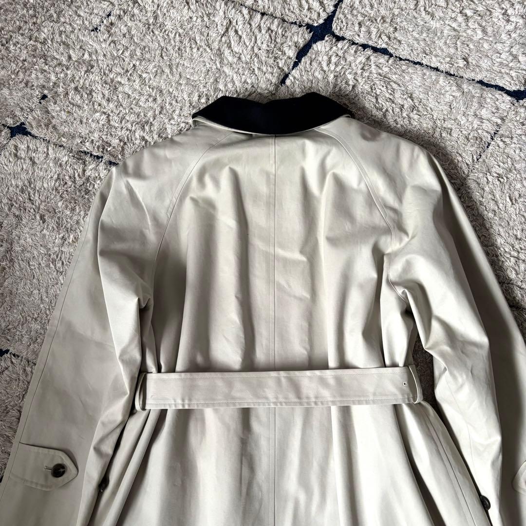 【美品✨】バーバリー　トレンチコート　ステンカラー　ホワイトベージュ　9AR
